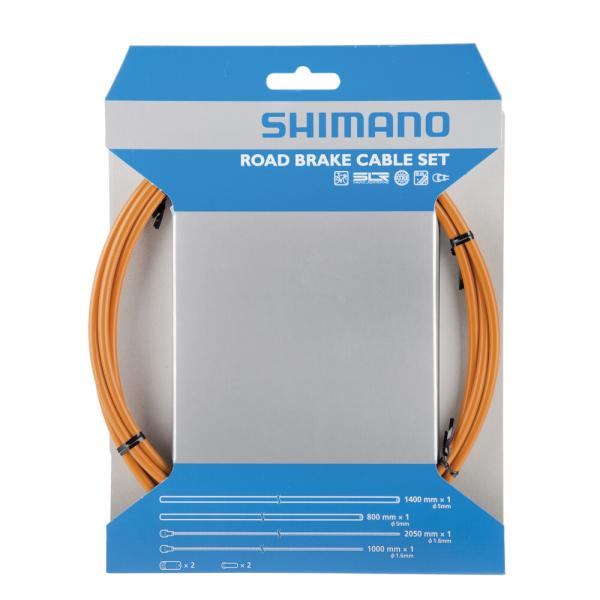 SHIMANO Bremszug-Set Road SIL-TEC beschichtet Orange