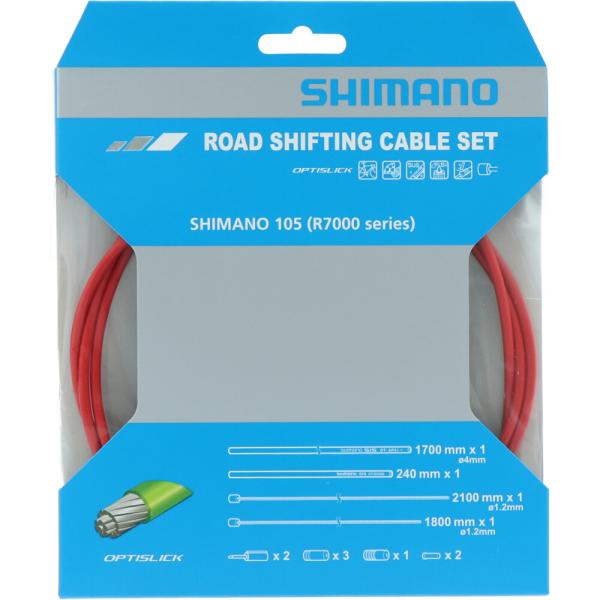 SHIMANO Schaltzug-Set 105 OPTISLICK Rot